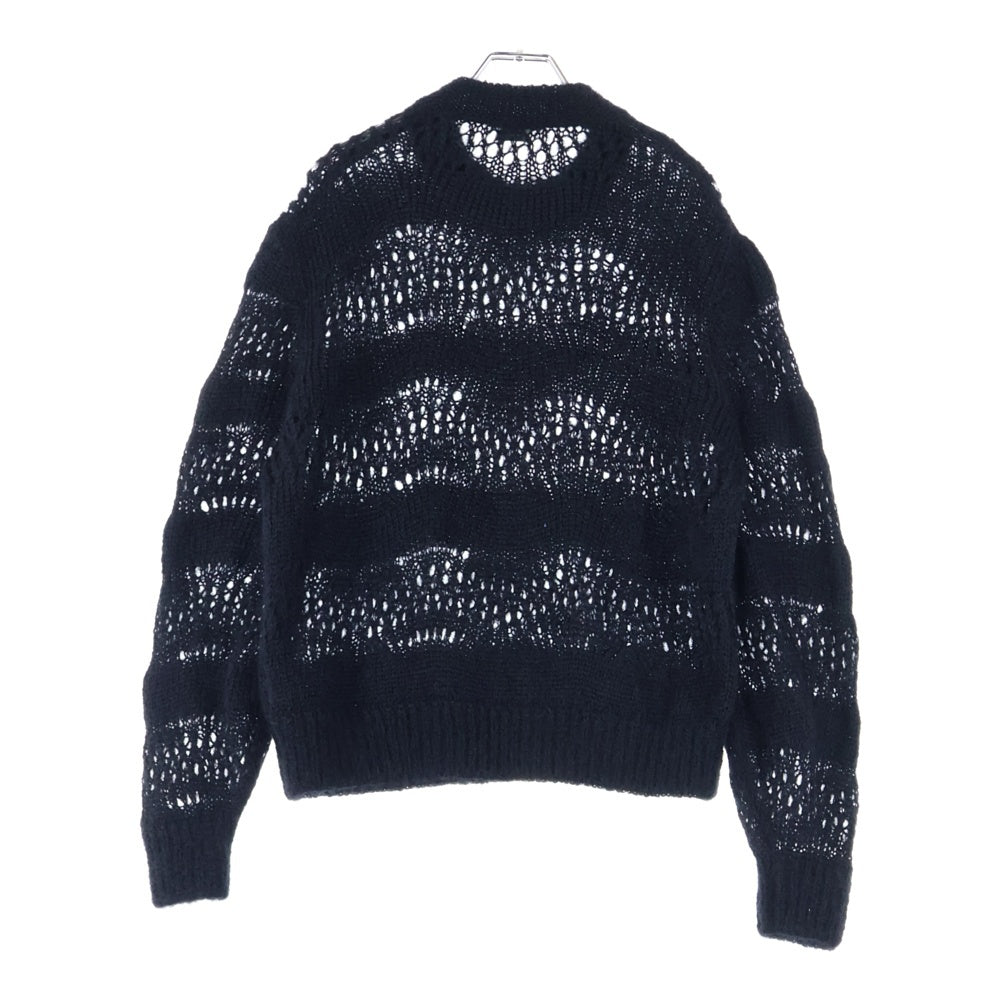 SAINT LAURENT PARIS(サンローランパリ) ラダーモヘア クルーネックニット ブラック 757039 Y76EZ