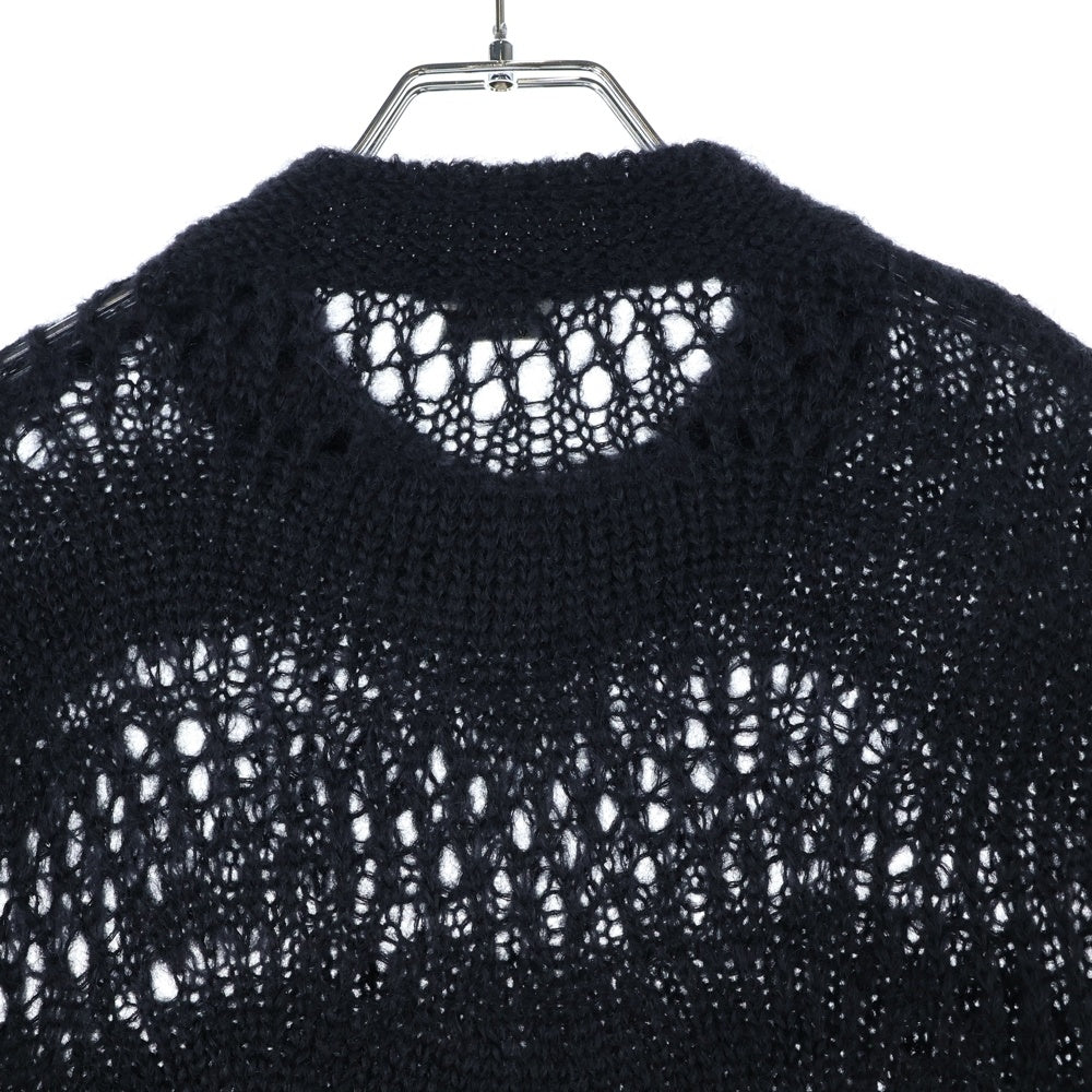 SAINT LAURENT PARIS(サンローランパリ) ラダーモヘア クルーネックニット ブラック 757039 Y76EZ