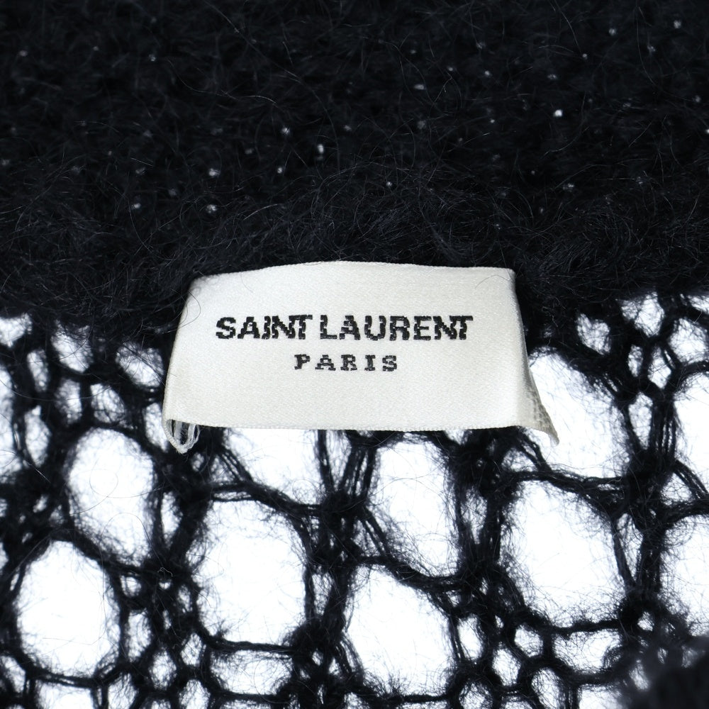 SAINT LAURENT PARIS(サンローランパリ) ラダーモヘア クルーネックニット ブラック 757039 Y76EZ