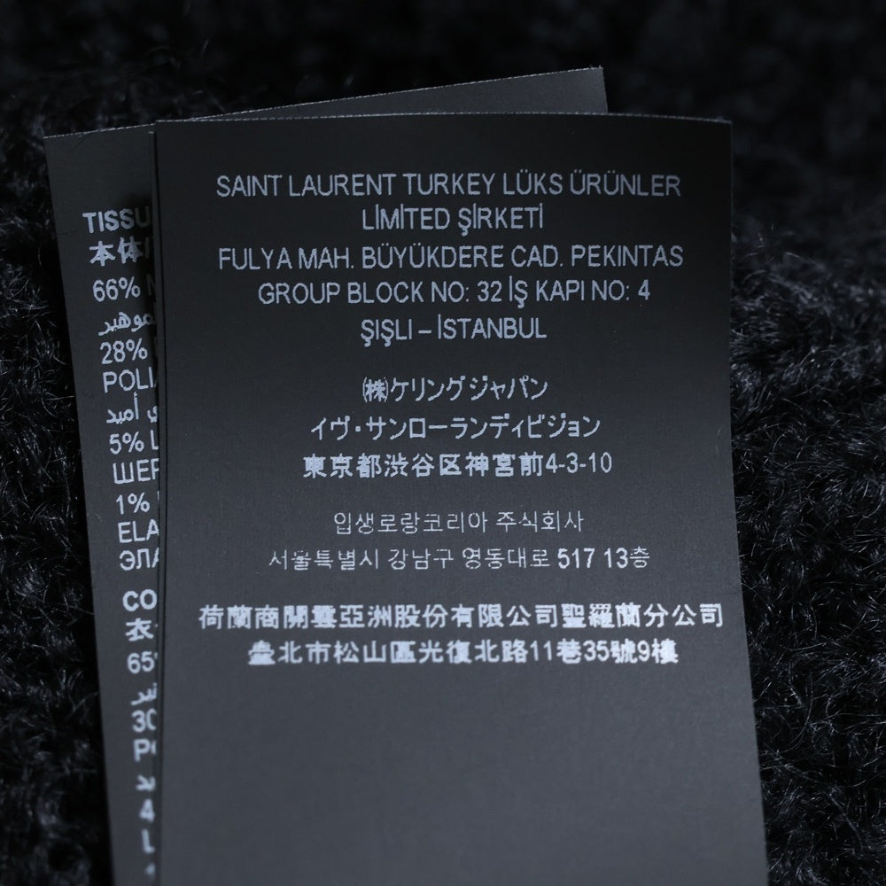 SAINT LAURENT PARIS(サンローランパリ) ラダーモヘア クルーネックニット ブラック 757039 Y76EZ