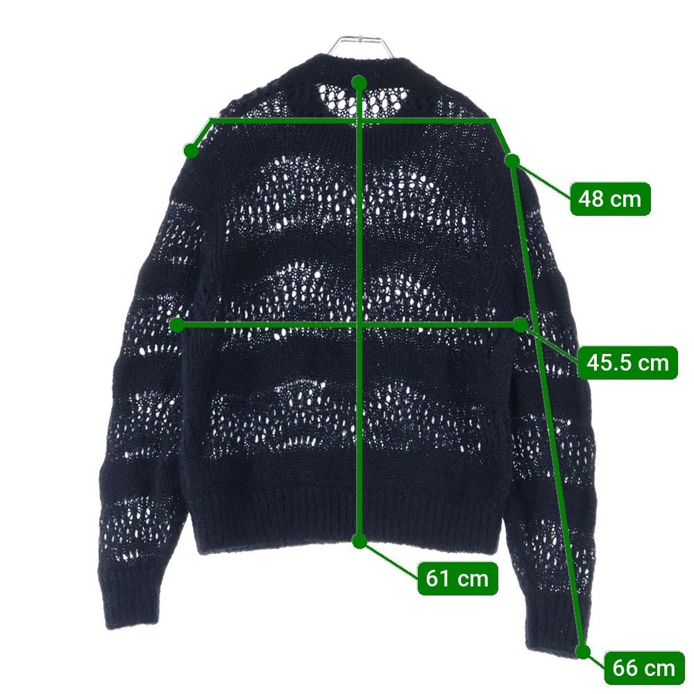 SAINT LAURENT PARIS(サンローランパリ) ラダーモヘア クルーネックニット ブラック 757039 Y76EZ