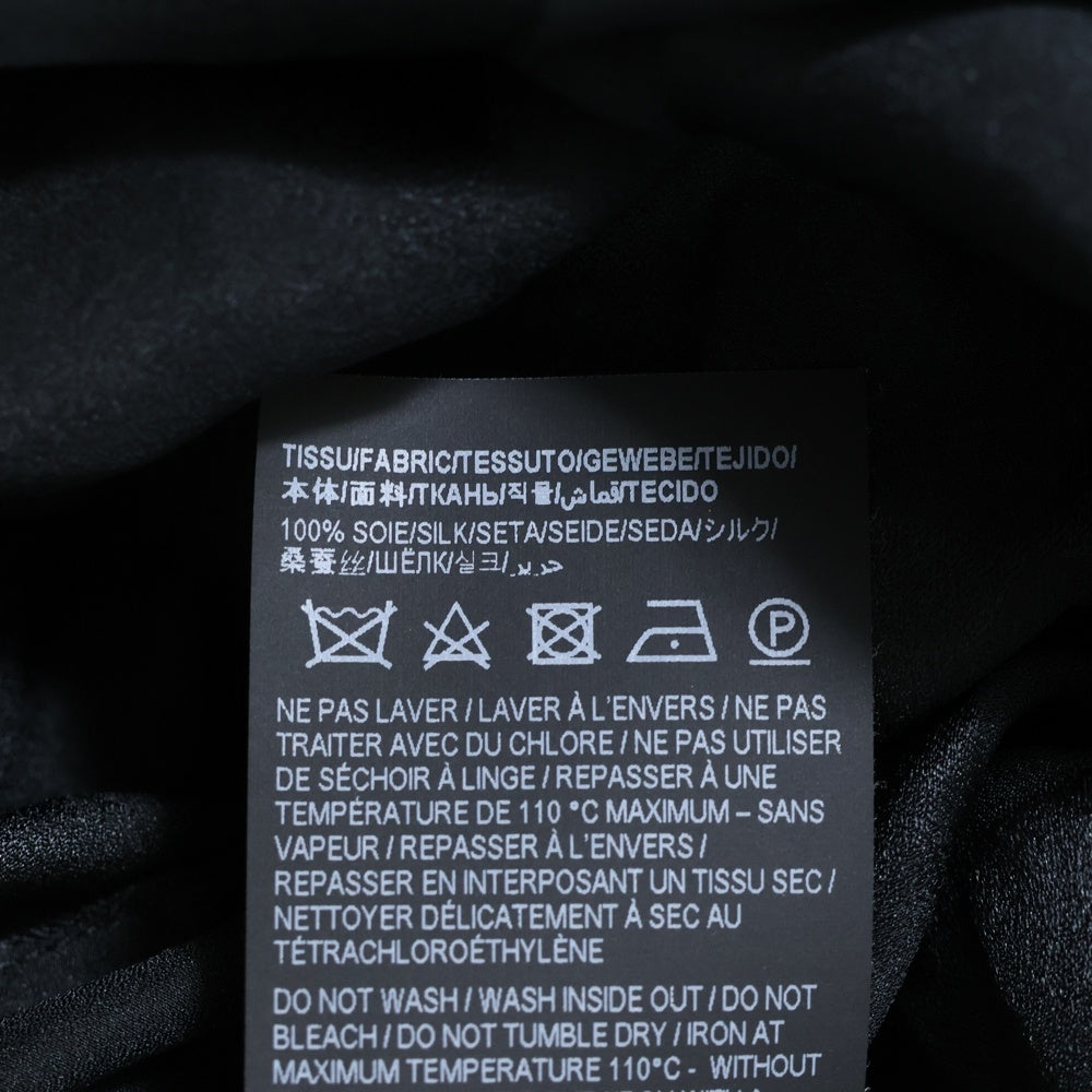 SAINT LAURENT PARIS(サンローランパリ) ブロックチェック シルク長袖シャツ ブラック 646850 Y1D87