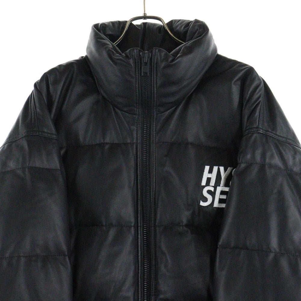 HYSTERIC GLAMOUR(ヒステリックグラマー) 22AW × WIND AND SEA Leather Down Jacket ウィンダンシー レザーダウンジャケット ブラック WDS-C-HYS-23-AP-Q1-02