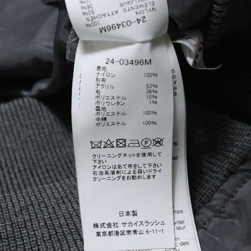 Sacai(サカイ) 24AW ガーメントダイ テクスチェーボンバージャケット ミリタリーブルゾン 24-03496M