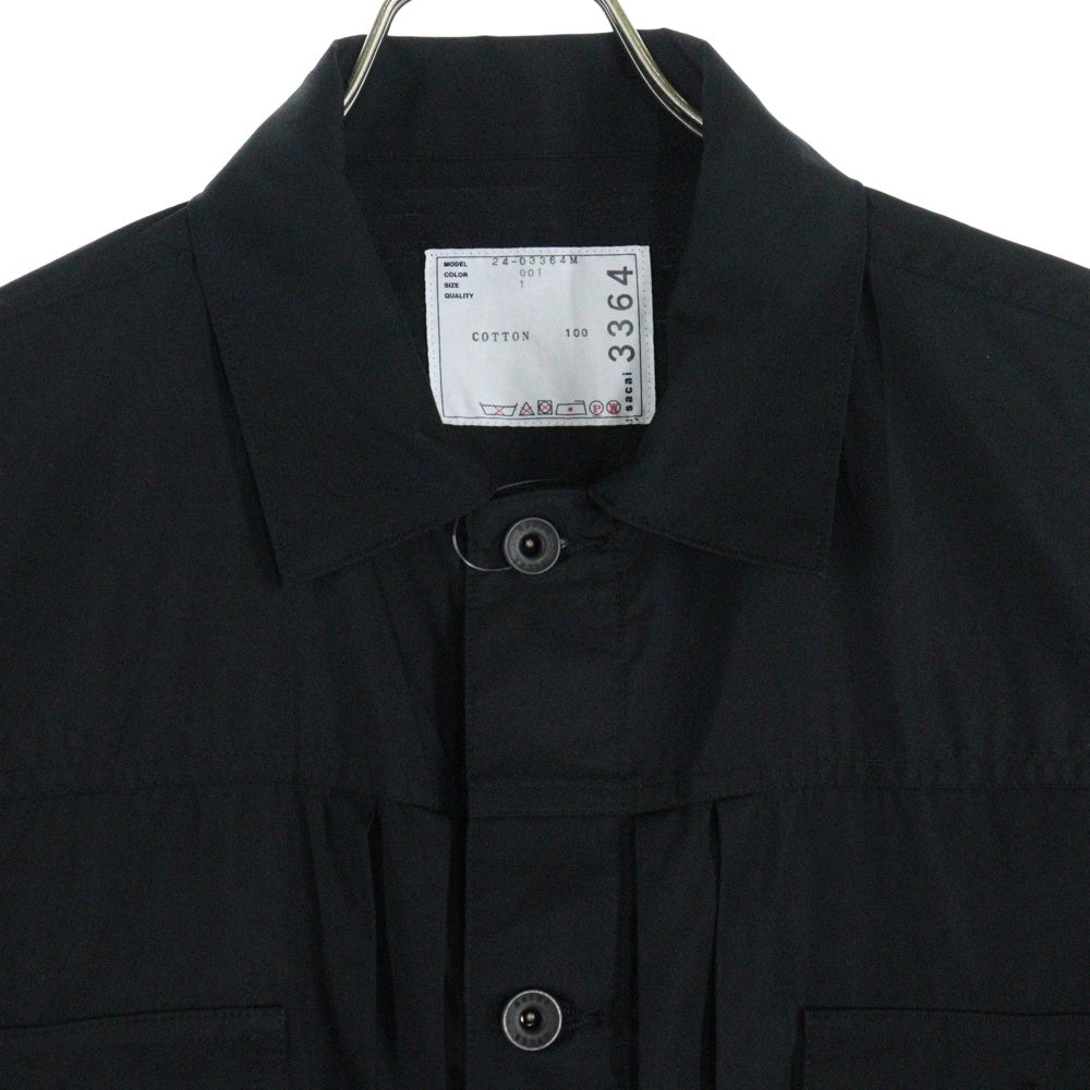 Sacai(サカイ) 24SS Thomas Mason Cotton Poplin トーマスメイソン ポプリン ジャケット ブラック 24-03364M