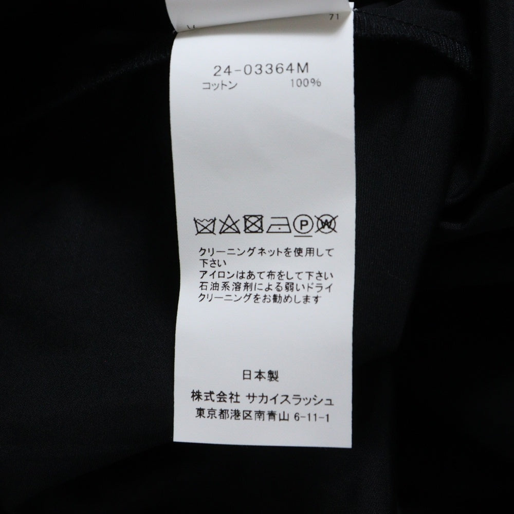 Sacai(サカイ) 24SS Thomas Mason Cotton Poplin トーマスメイソン ポプリン ジャケット ブラック 24-03364M