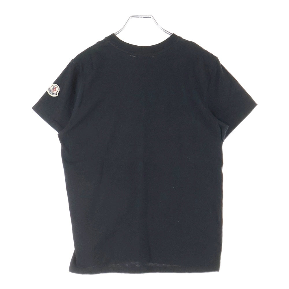MONCLER(モンクレール) フロントロゴ ロゴパッチ 半袖Tシャツ カットソー ブラック H10938C00013 829FB レディース