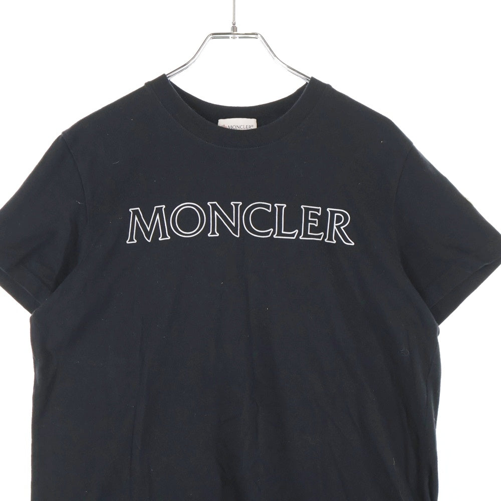 MONCLER(モンクレール) フロントロゴ ロゴパッチ 半袖Tシャツ カットソー ブラック H10938C00013 829FB レディース