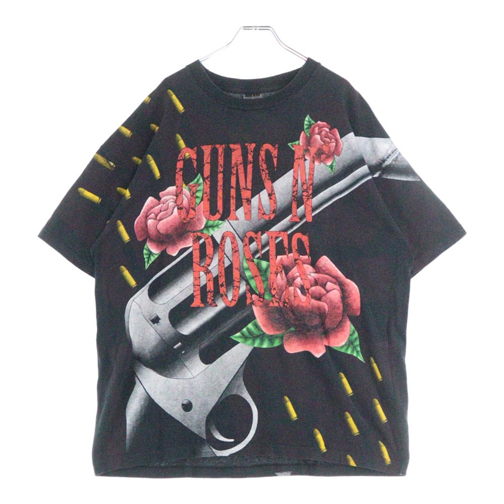 VINTAGE(ヴィンテージ) 90's GUNS N' ROSES GUN AND ROSE ガンズアンドローゼス オーバープリント 半袖Tシャツ ブラック/レッド