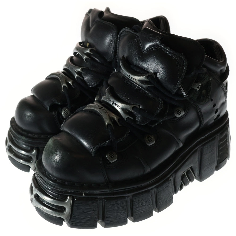 NEW ROCK(ニューロック) AMKLE BOOT アンクルレザーブーツ M-106-S1 ブラック レディース
