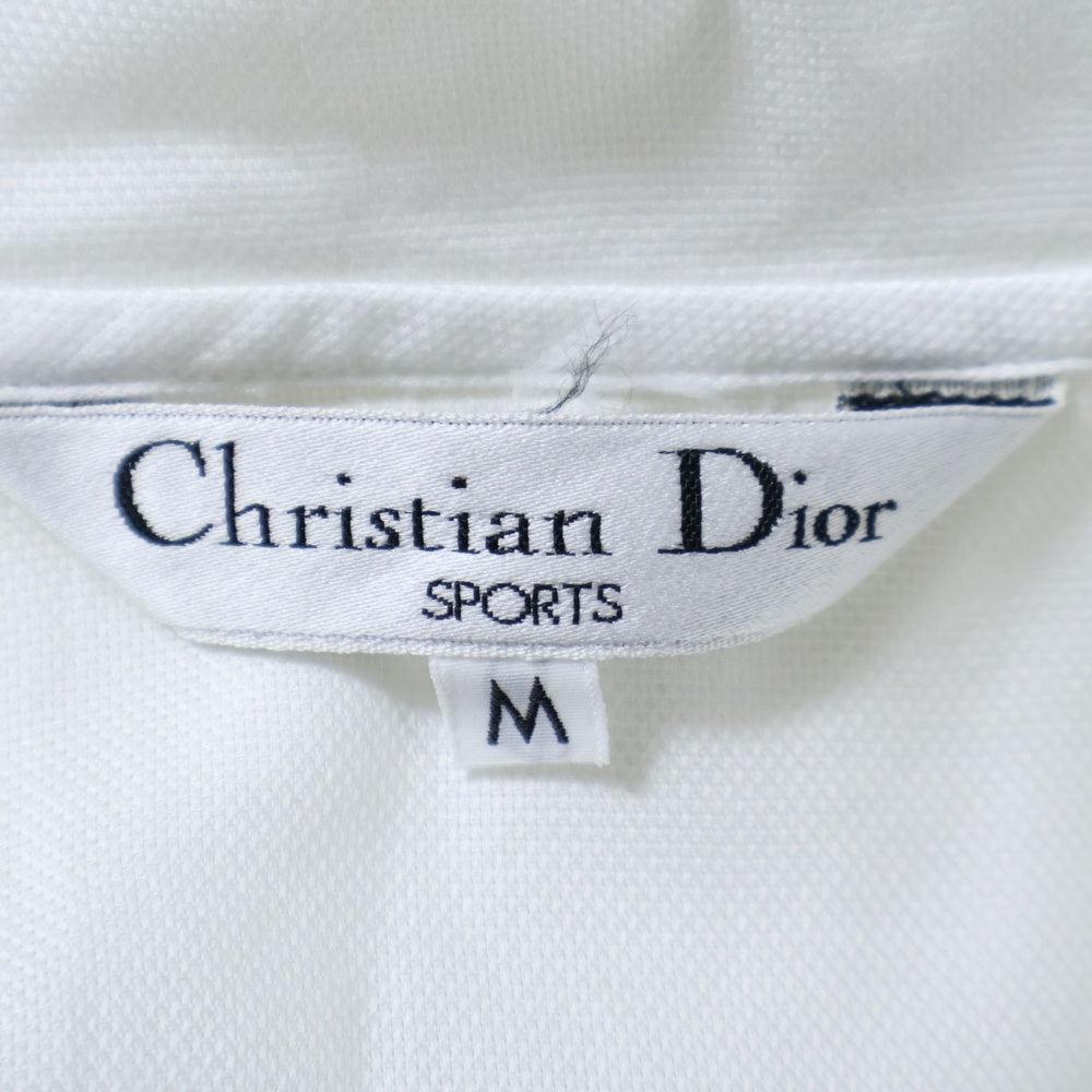 Christian Dior(クリスチャンディオール) OLD CD SPORT 刺繍ロゴポケット 長袖ポロシャツ ホワイト 5F4J290