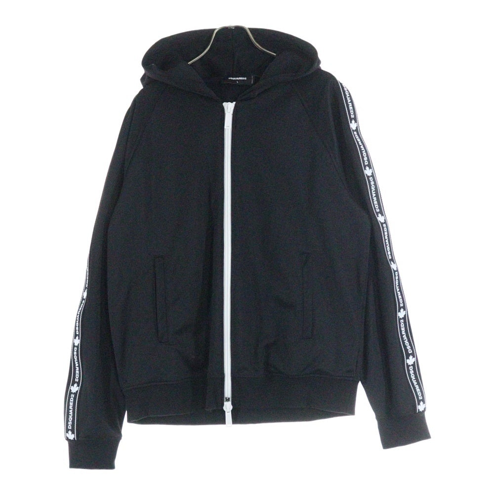 DSQUARED2(ディースクエアード) ARM LINE LOGO TAPE TRACK JACKET アームラインロゴテープ トラックジャケット ジャージ ブラック S74HG0103
