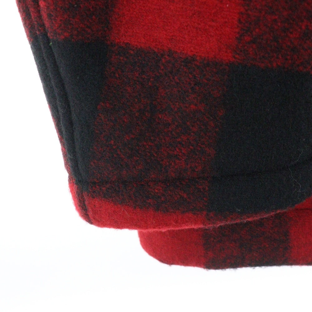 DSQUARED2(ディースクエアード) Canada Check Bomber バックプリント チェック柄 フーディーボンバージャケット レッド/ブラック S74AM1186
