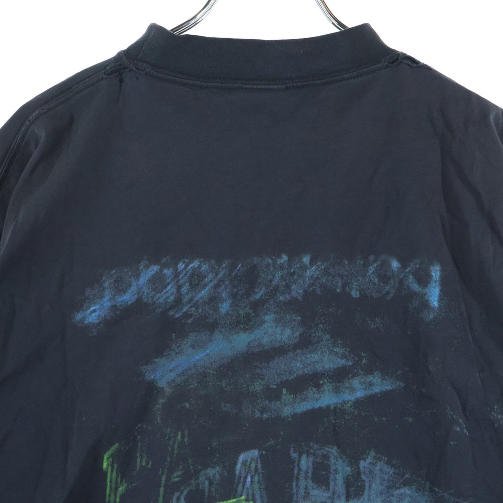 BALENCIAGA(バレンシアガ) DIY IMPRINT CROPPED ダメージ加工 プリント 半袖Tシャツ カットソー ブラック 783399 TSVB4