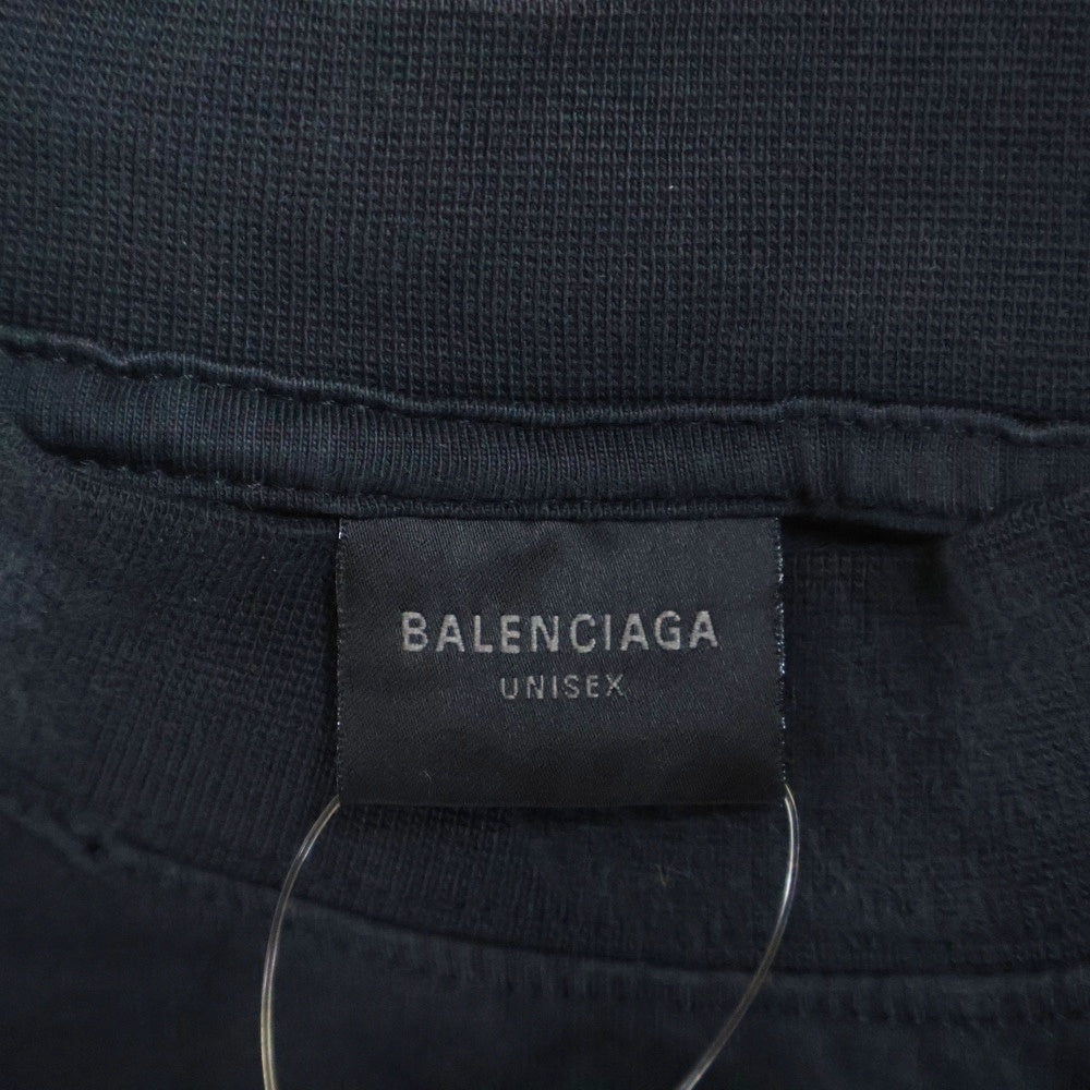 BALENCIAGA(バレンシアガ) DIY IMPRINT CROPPED ダメージ加工 プリント 半袖Tシャツ カットソー ブラック 783399 TSVB4