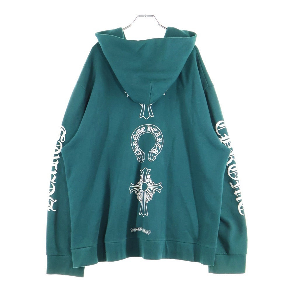 CHROME HEARTS(クロムハーツ) HORSESHOE ZIP HOODIE ホースシュー プリント ダガージップフーディパーカー グリーン