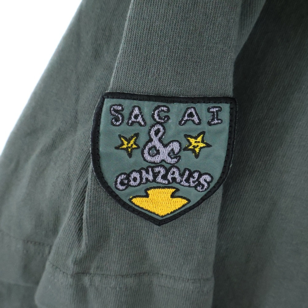 Sacai(サカイ) 24AW Gonz Patch LS T-Shirt ゴンズパッチ レイヤード長袖Tシャツ カットソー カーキ 24-0829S