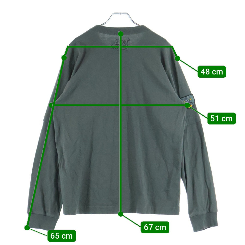 Sacai(サカイ) 24AW Gonz Patch LS T-Shirt ゴンズパッチ レイヤード長袖Tシャツ カットソー カーキ 24-0829S