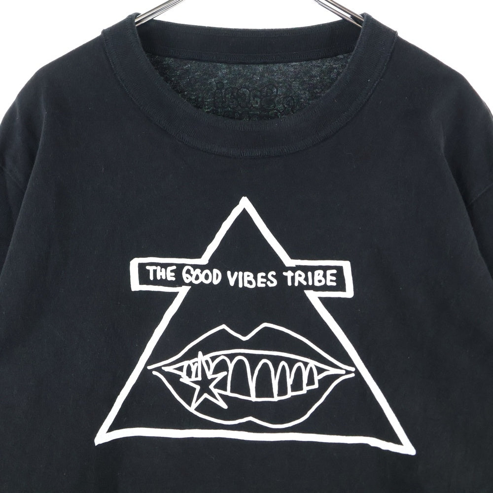 Sacai(サカイ) 24AW Gonz THE GOOD VIBES TRIBE T-Shirt ゴンズ プリントロゴ レイヤード長袖Tシャツ カットソー ブラック 24-0824S