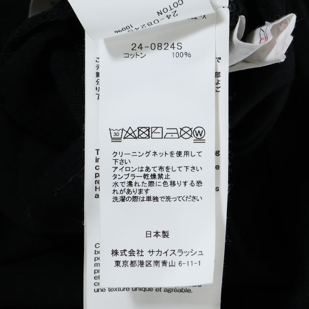 Sacai(サカイ) 24AW Gonz THE GOOD VIBES TRIBE T-Shirt ゴンズ プリントロゴ レイヤード長袖Tシャツ カットソー ブラック 24-0824S