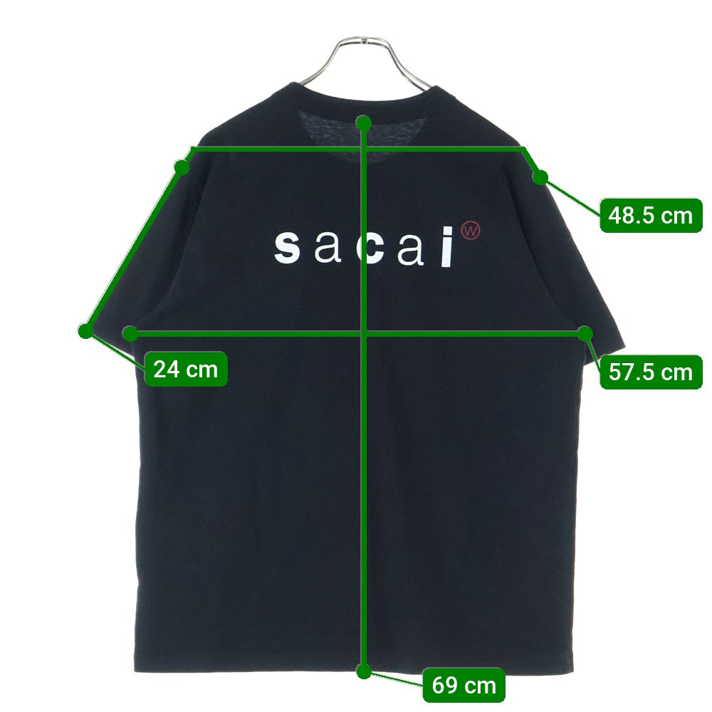 Sacai(サカイ) 25SS ×WTAPS Print T-Shirt Print ×ダブルタップス プリント半袖Tシャツ ブラック 25-0928S