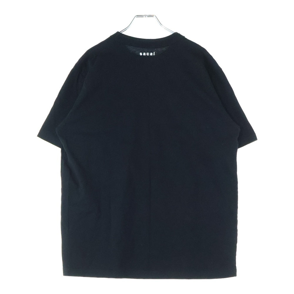 Sacai(サカイ) 21SS ×KAWS Flock Print T-Shirt カウズ フロックプリント半袖Tシャツ カットソー ブラック 21-0288S