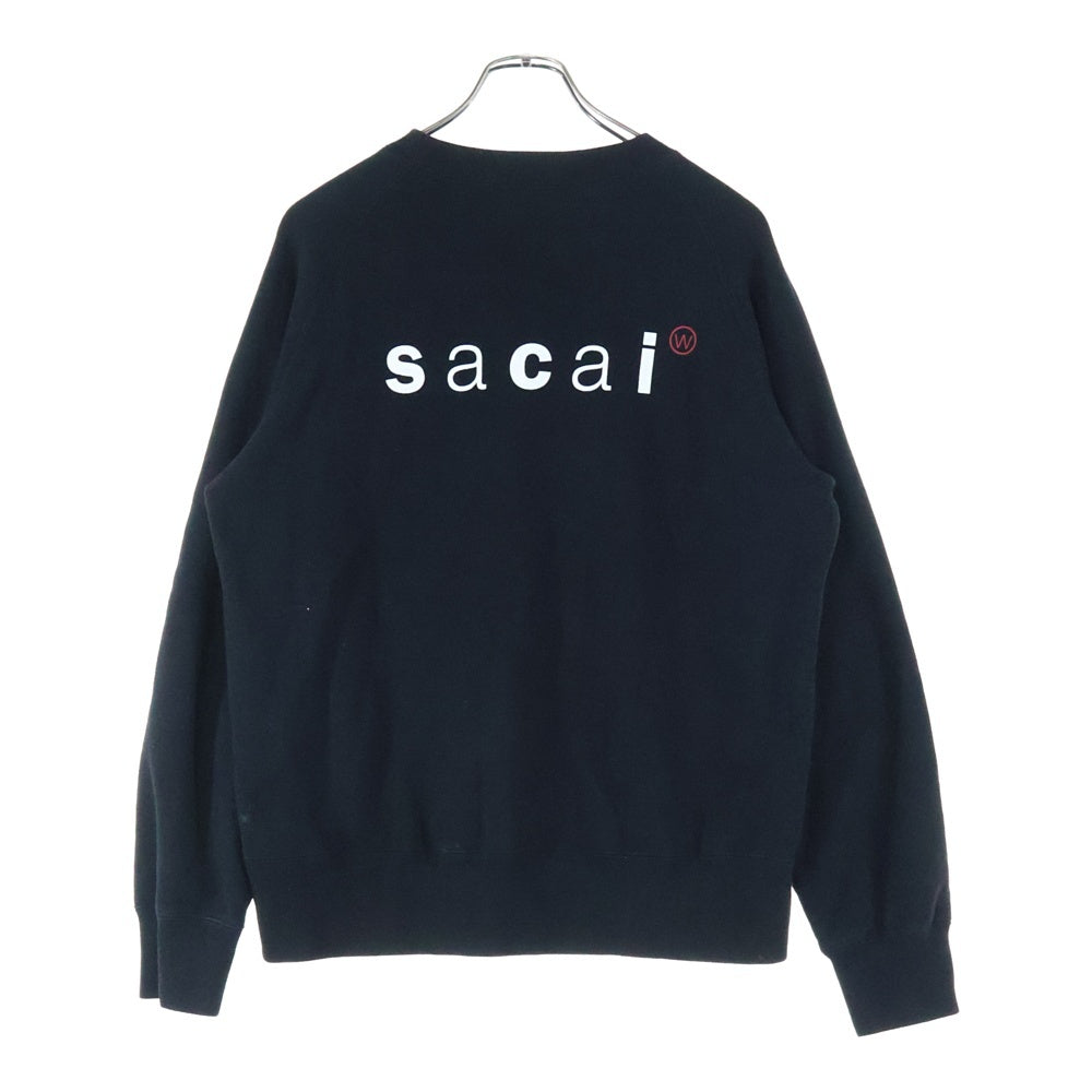 Sacai(サカイ) 25SS ×WTAPS Print Pullover ダブルタップス ペイントロゴスウェットクルーネック トレー ブラック 25-0926S