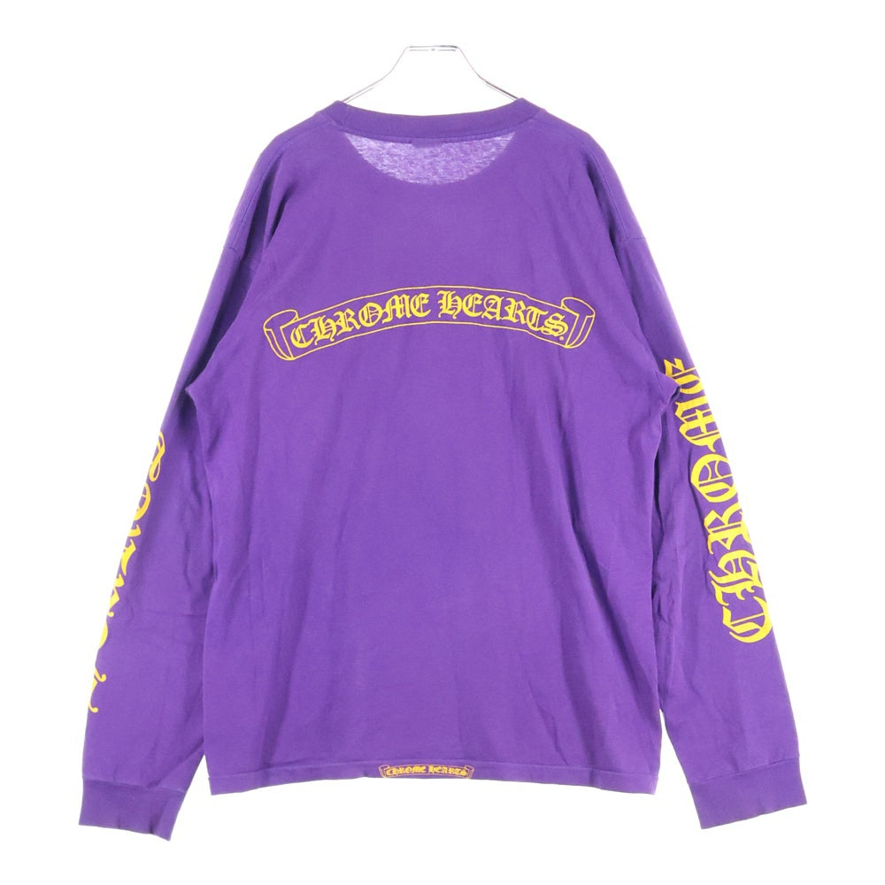 CHROME HEARTS(クロムハーツ) OLD Vertical Logo L/S オールド バーティカルロゴ バックプリント アーチロゴ 長袖Tシャツ カットソー パープル