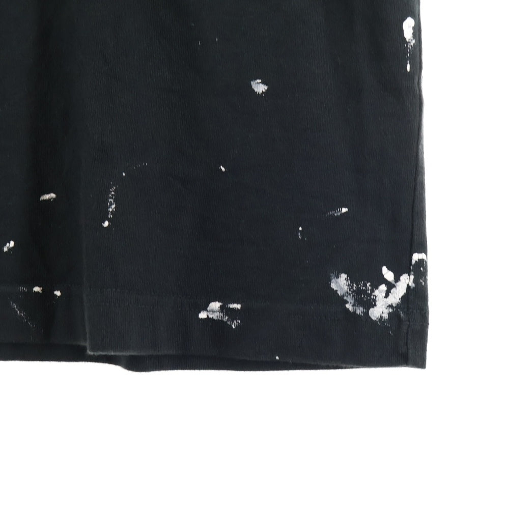 BALENCIAGA(バレンシアガ) メタルロゴペンキクラッシュ加工 半袖Tシャツ ブラック 694576 TMV88