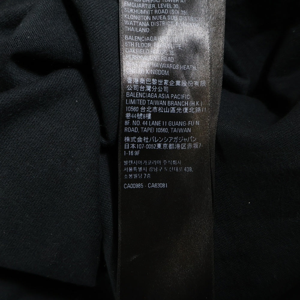 BALENCIAGA(バレンシアガ) メタルロゴペンキクラッシュ加工 半袖Tシャツ ブラック 694576 TMV88