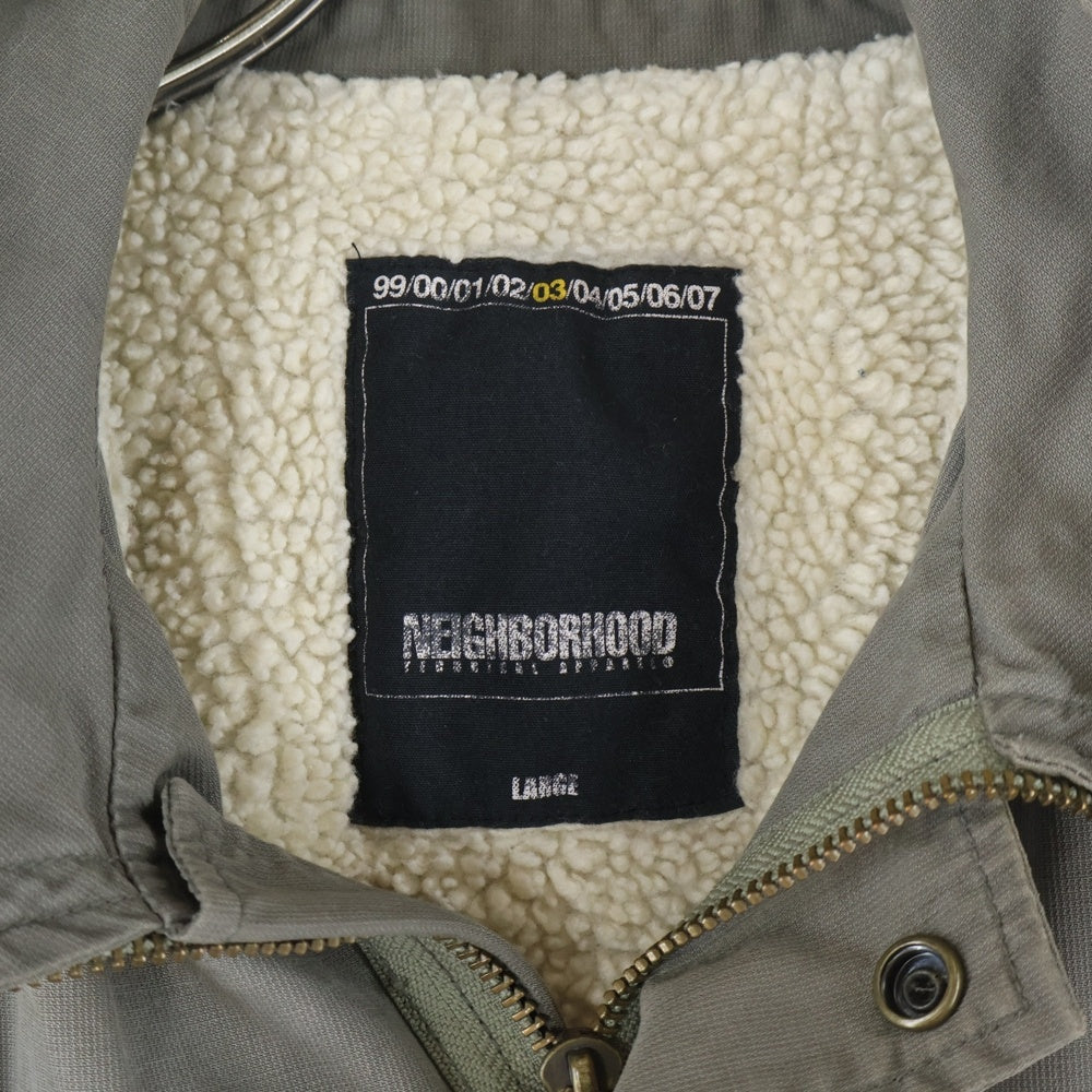 NEIGHBORHOOD(ネイバーフッド) 00s ミリタリーボアジャケット コットン カーキ