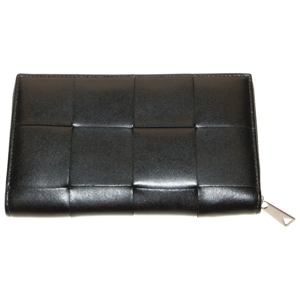 BOTTEGA VENETA(ボッテガヴェネタ) カセット イントレチャート ラウンドジップ 長財布 ブラック 814649 VBWD2 8803