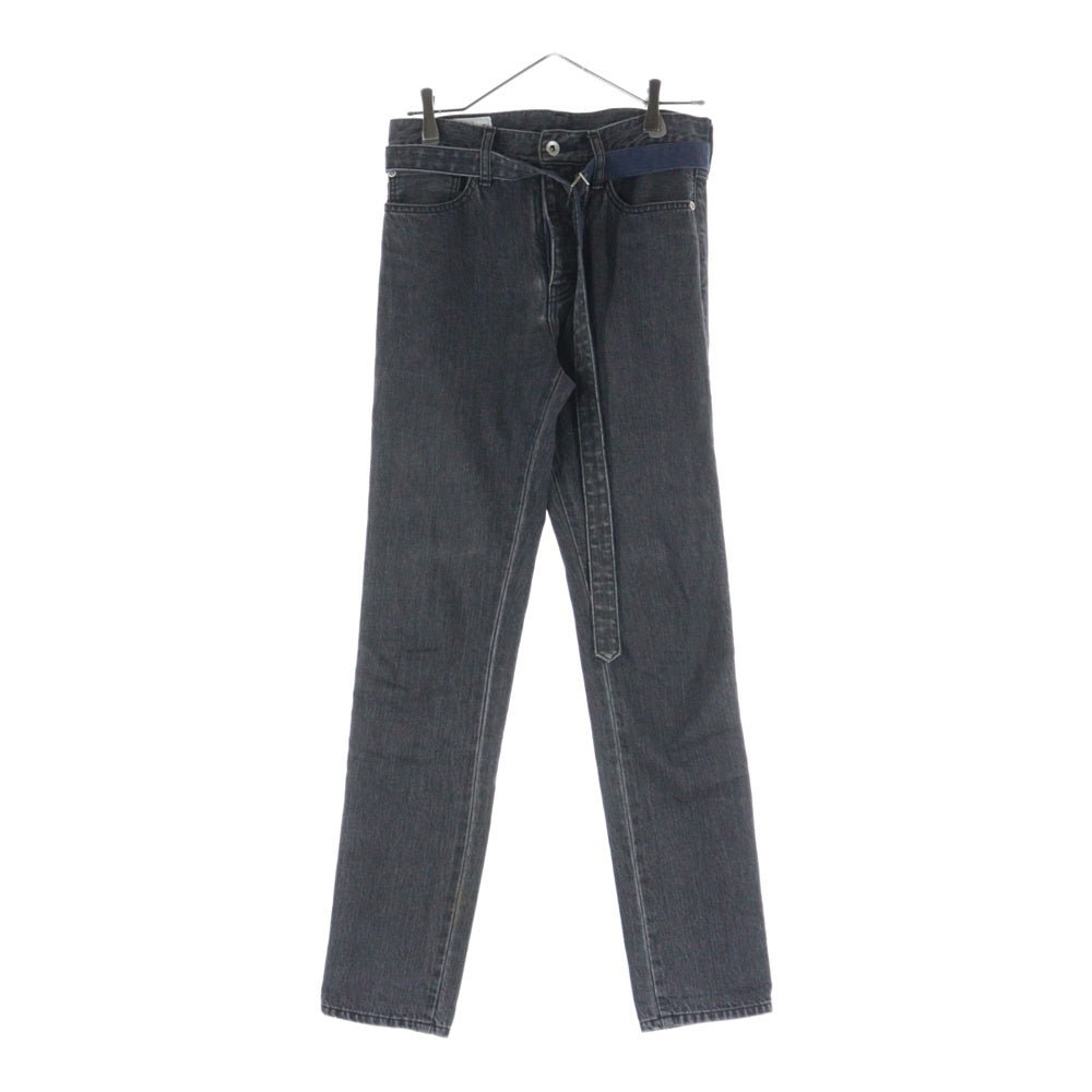 Sacai(サカイ) ベルテッド スキニーデニムパンツ ブラック 18-01561M