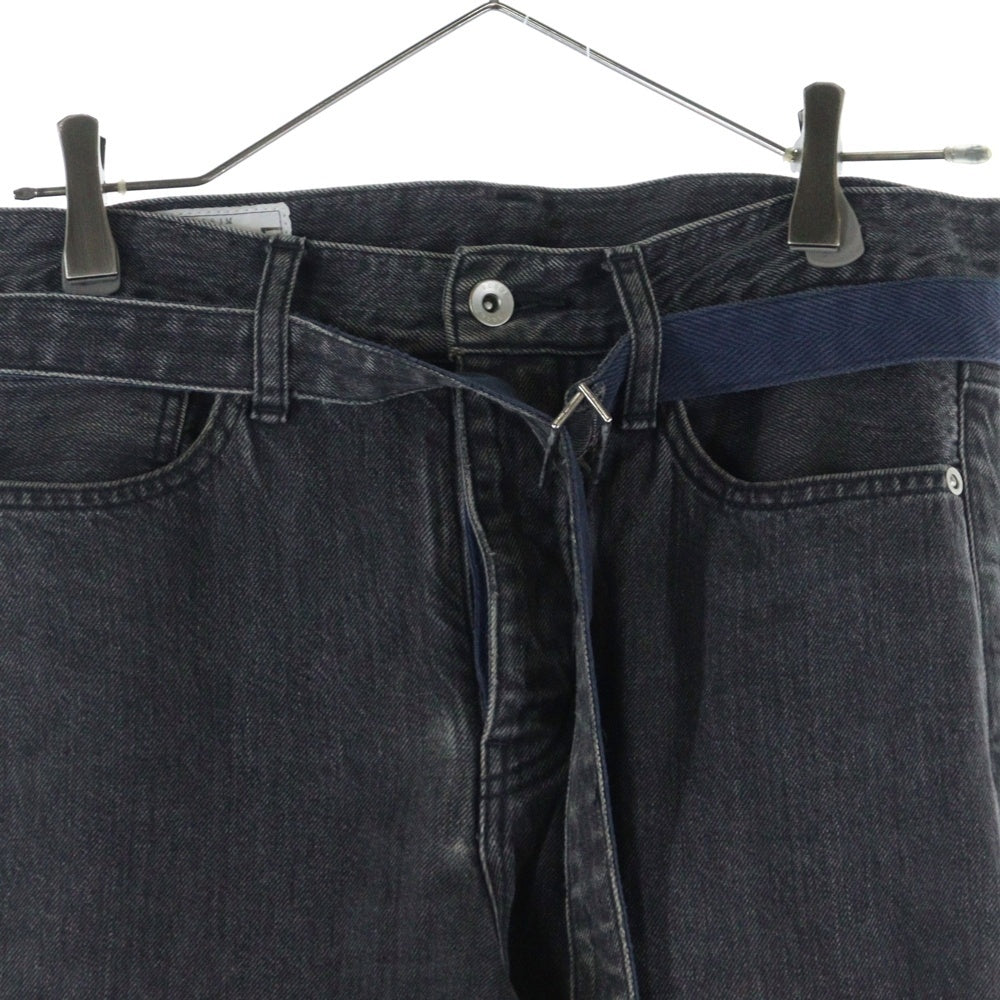 Sacai(サカイ) ベルテッド スキニーデニムパンツ ブラック 18-01561M