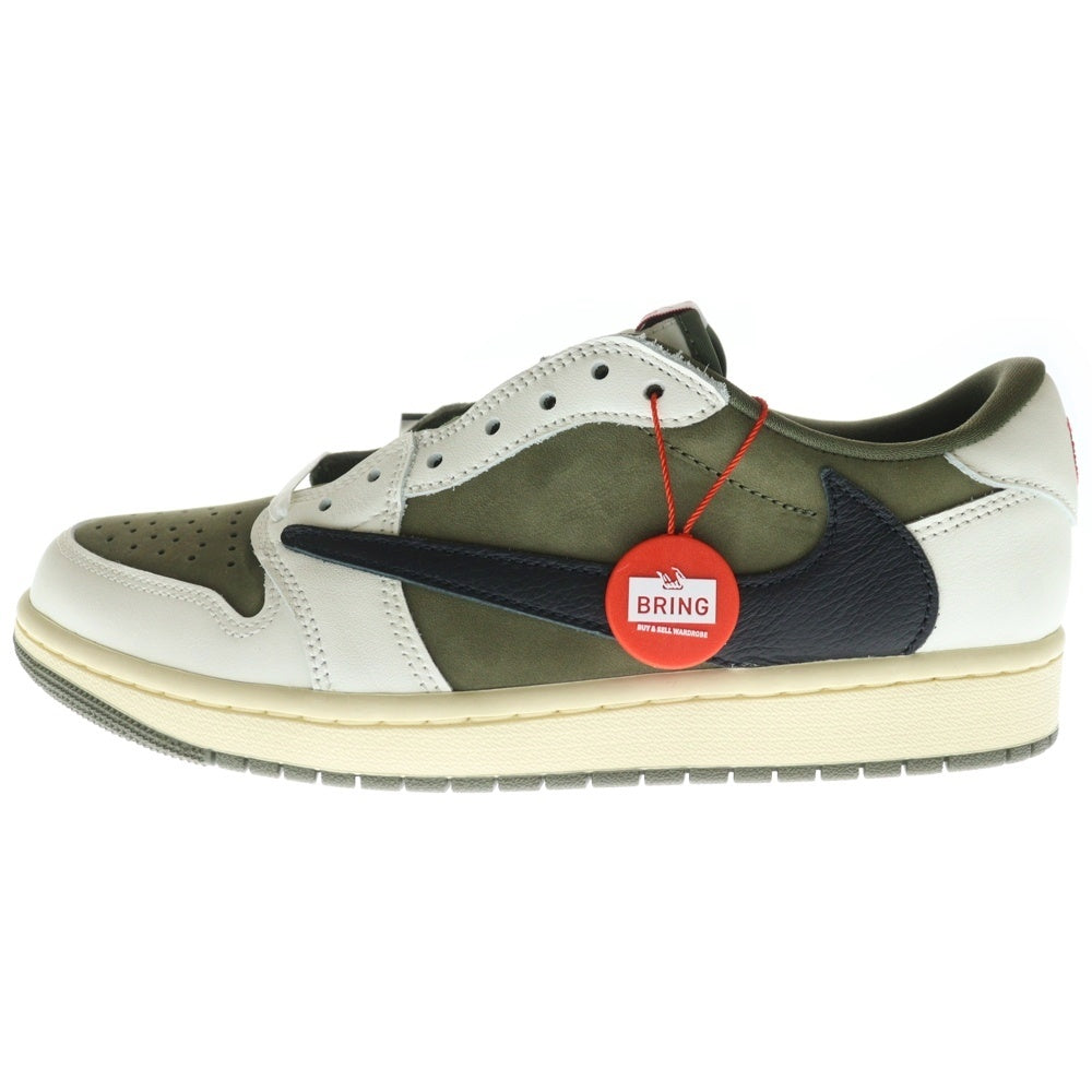 NIKE(ナイキ) ×TRAVIS SCOTT AIR JORDAN 1 LOW OG REVERSE OLIVE DM7866-200 トラヴィススコット エアジョーダン 1 リバース オリーブ ローカットスニーカー US9/27cm