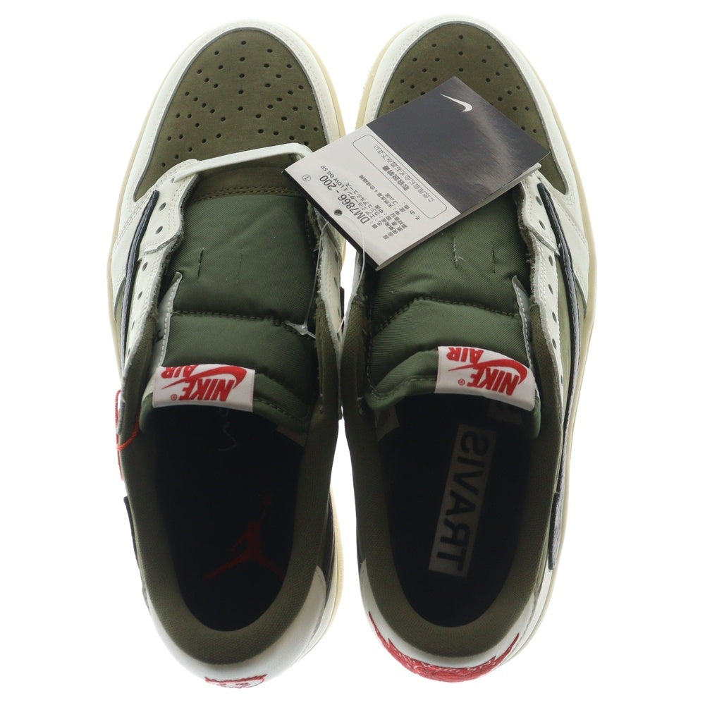 NIKE(ナイキ) ×TRAVIS SCOTT AIR JORDAN 1 LOW OG REVERSE OLIVE DM7866-200 トラヴィススコット エアジョーダン 1 リバース オリーブ ローカットスニーカー US9/27cm