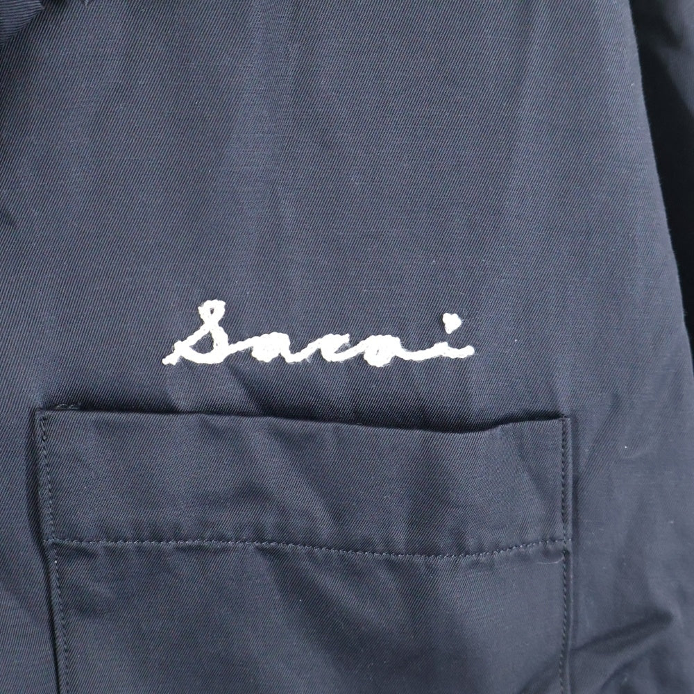 Sacai(サカイ) 22SS Logo Bowling Shirts ロゴ刺繍 長袖 ボーリングシャツ ブラック 22-02791M