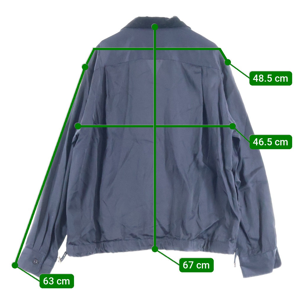 Sacai(サカイ) 22SS Logo Bowling Shirts ロゴ刺繍 長袖 ボーリングシャツ ブラック 22-02791M