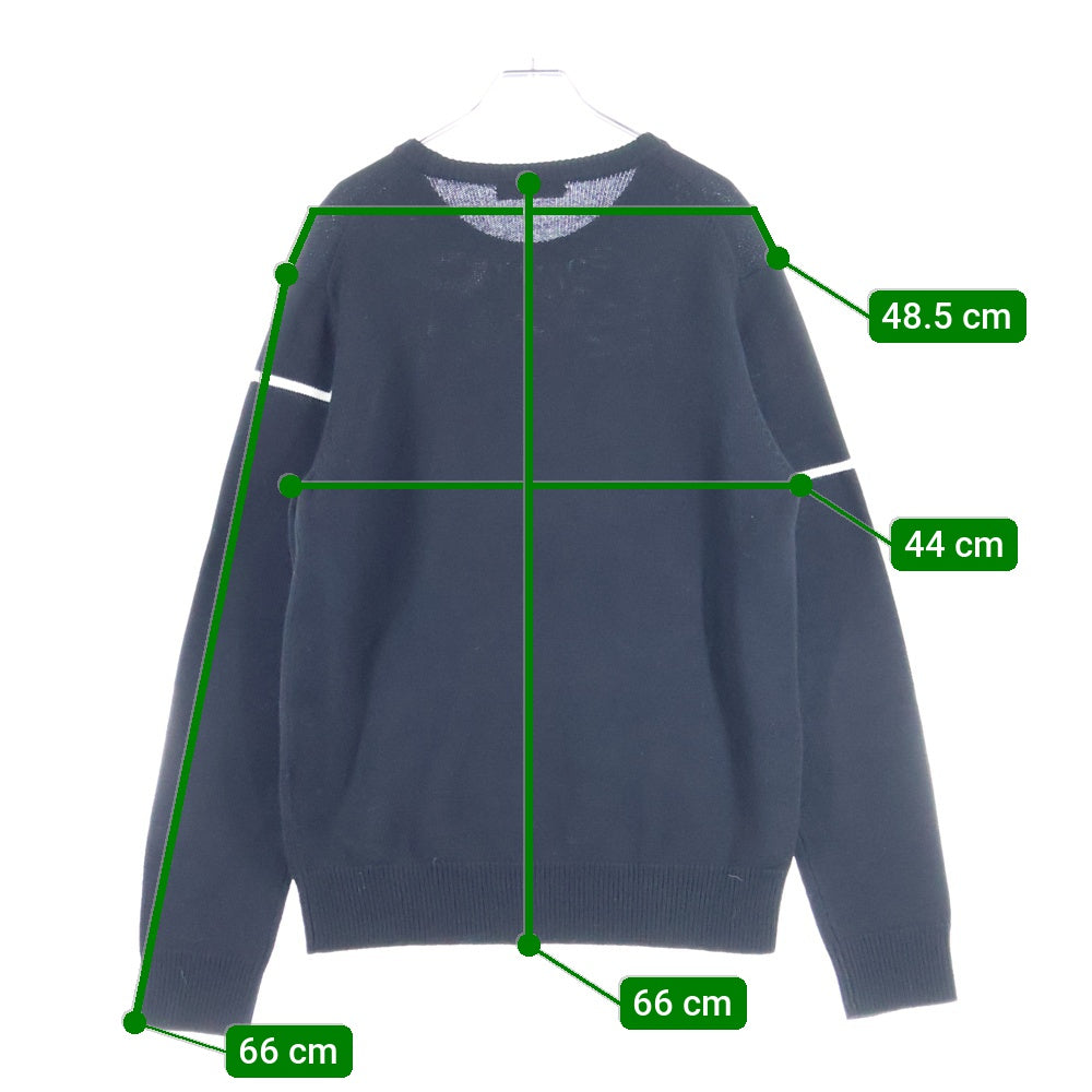 GIVENCHY(ジバンシィ) 19AW Split Logo スプリットロゴ クルーネックニット ウール セーター ブラック BM90B44Y5D