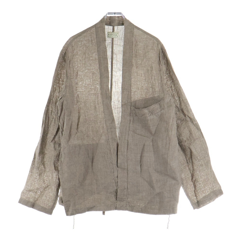 KAPITAL(キャピタル) リネン混 半纏長袖シャツ ブラウン K1806LS273