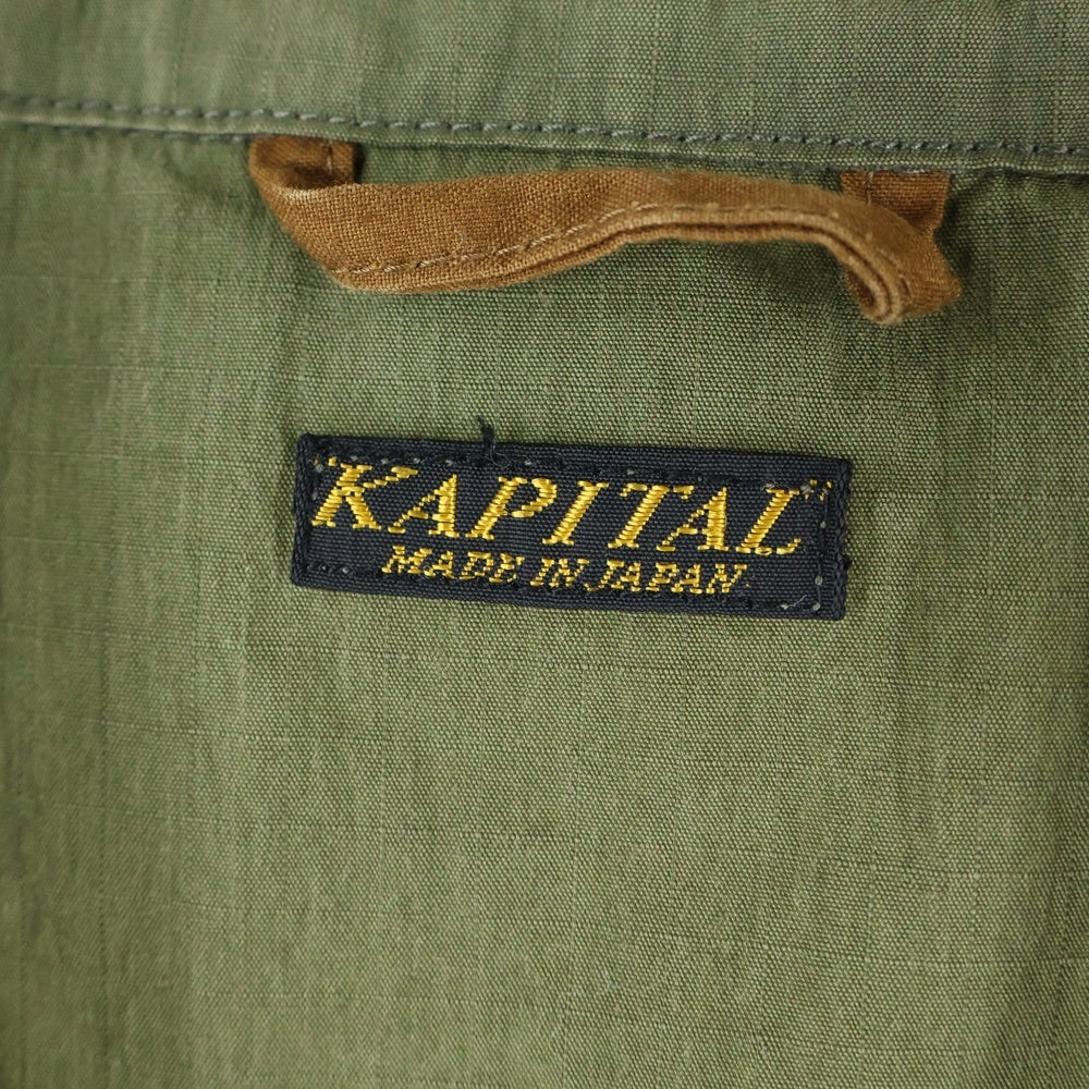 KAPITAL(キャピタル) リップストップ ホスピタルジャケット カーキ EK-594