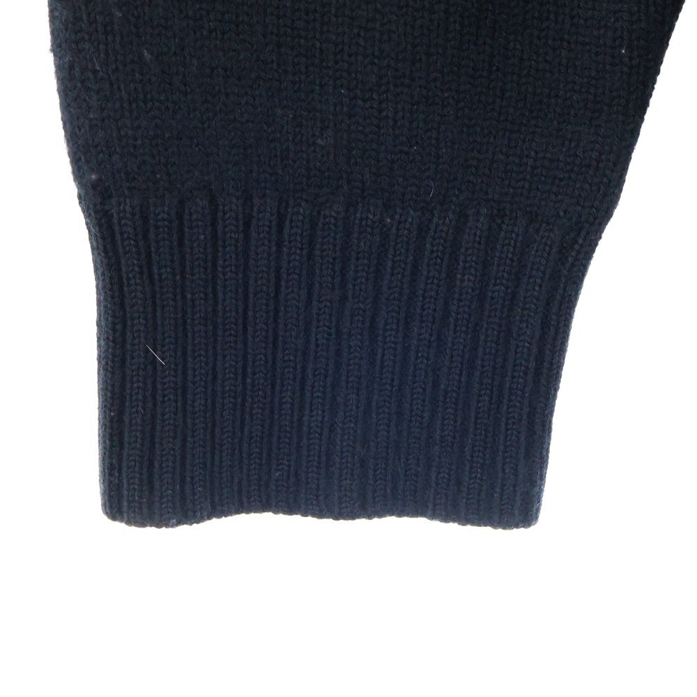 ami(アミ) ハート刺繍ロゴ クルーネックニットセーター ブラック