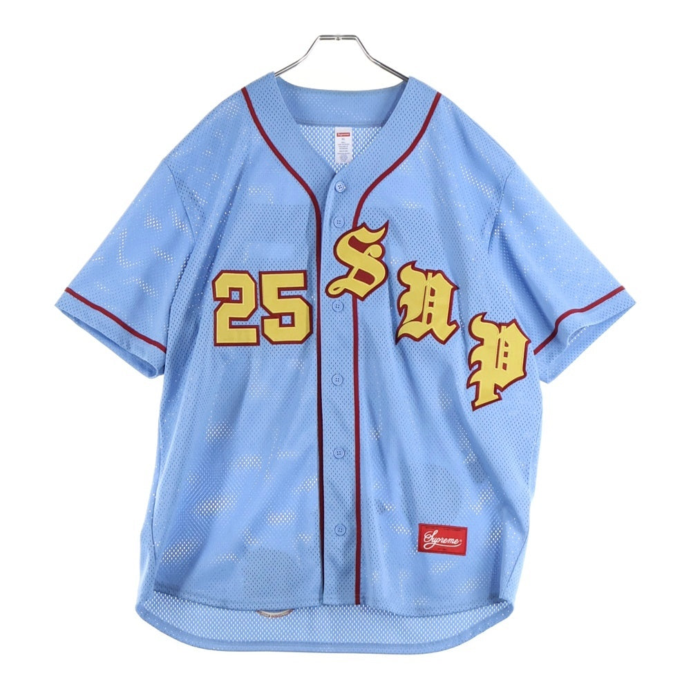 SUPREME(シュプリーム) 25SS Old English Baseball Jersey オールドイングリッシュロゴ ベースボールジャージ ブルー