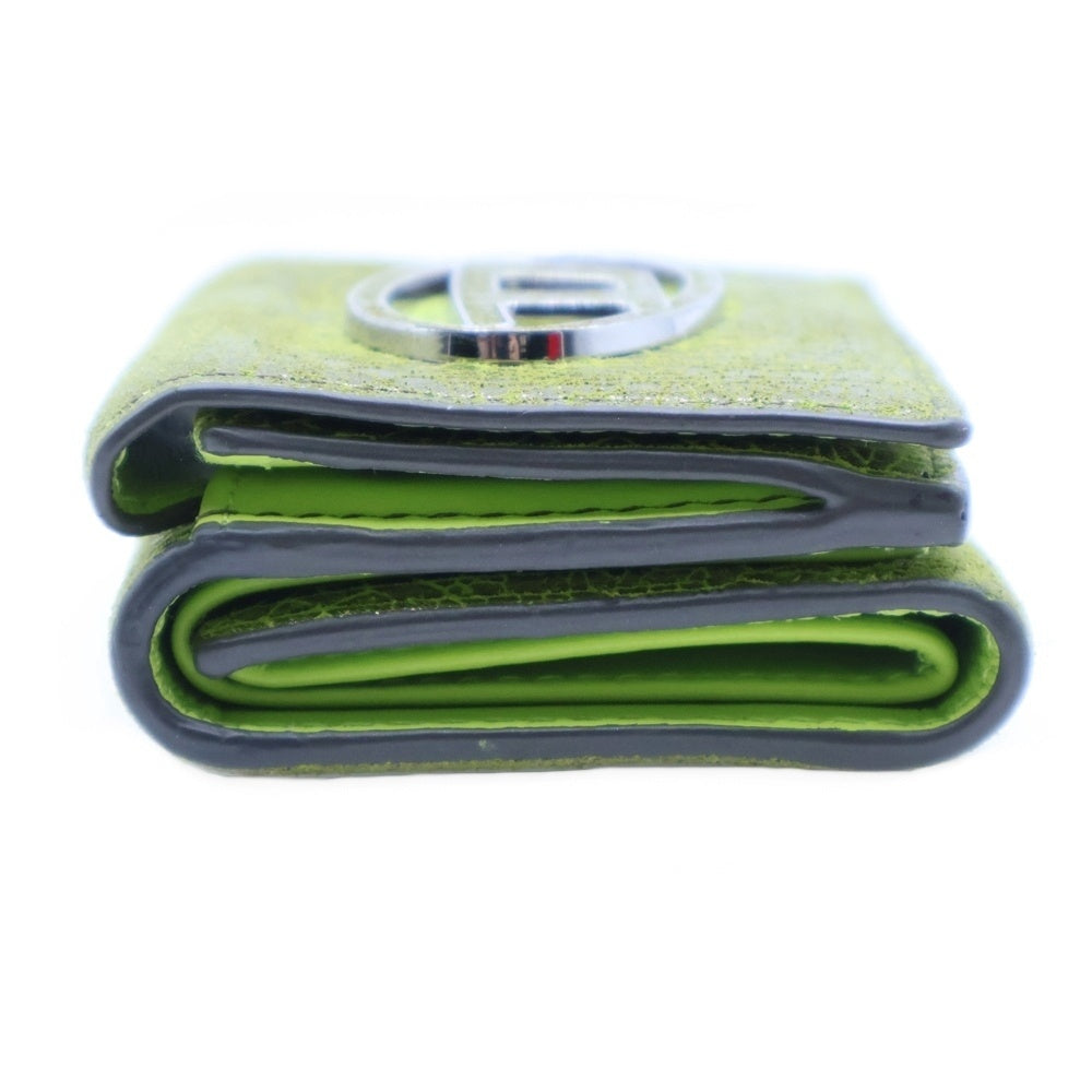 DIESEL(ディーゼル) 1DR Logo コンパクトウォレット 三つ折り財布 レザー グリーン