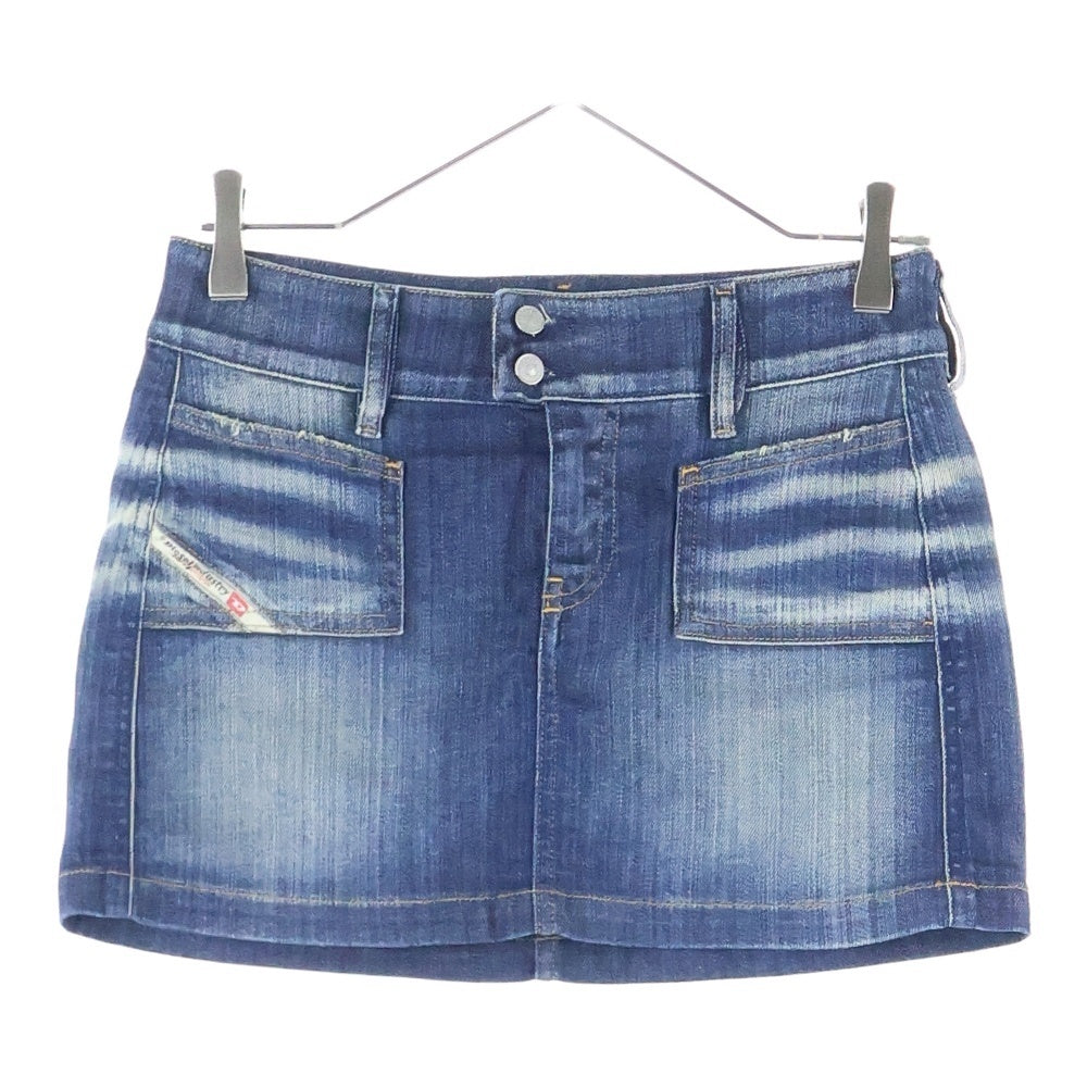 DIESEL(ディーゼル) ロゴボタン ジッパーフライ デニム ミニスカート インディゴ A13730 09J46 レディース
