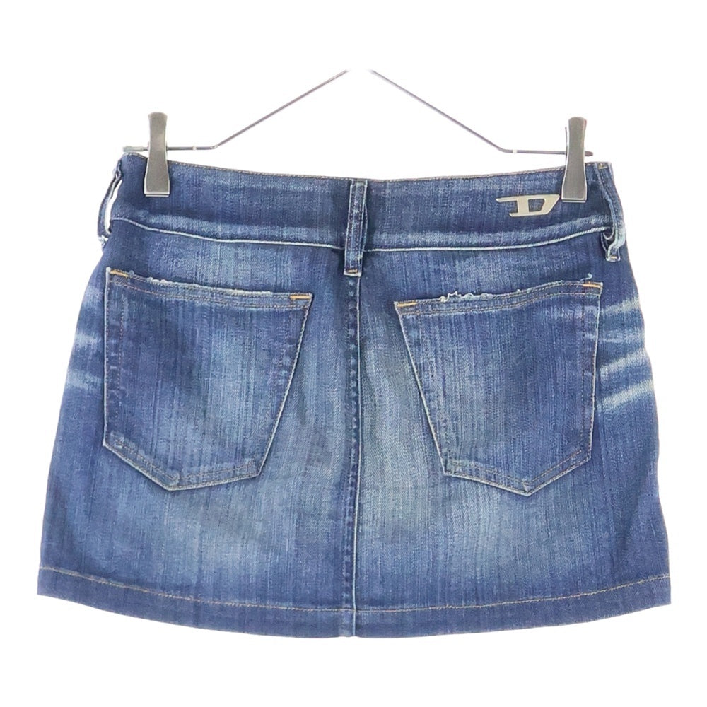 DIESEL(ディーゼル) ロゴボタン ジッパーフライ デニム ミニスカート インディゴ A13730 09J46 レディース