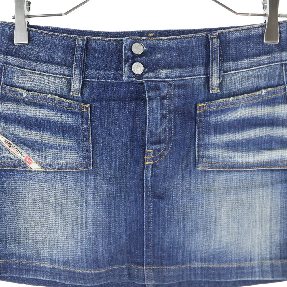 DIESEL(ディーゼル) ロゴボタン ジッパーフライ デニム ミニスカート インディゴ A13730 09J46 レディース