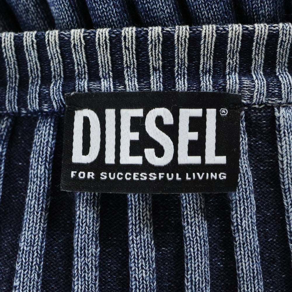 DIESEL(ディーゼル) M-ANCHOR Dフロントロゴ ダメージ加工 長袖ニット セーター コットン インディゴ A05768 レディース
