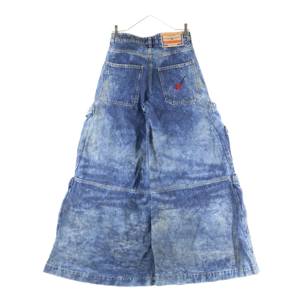 DIESEL(ディーゼル) D-GIAPPO-CARGO-DD ダメージ加工 ボタンフライ フレアカーゴパンツ インディゴ A17717 0DBCW レディース