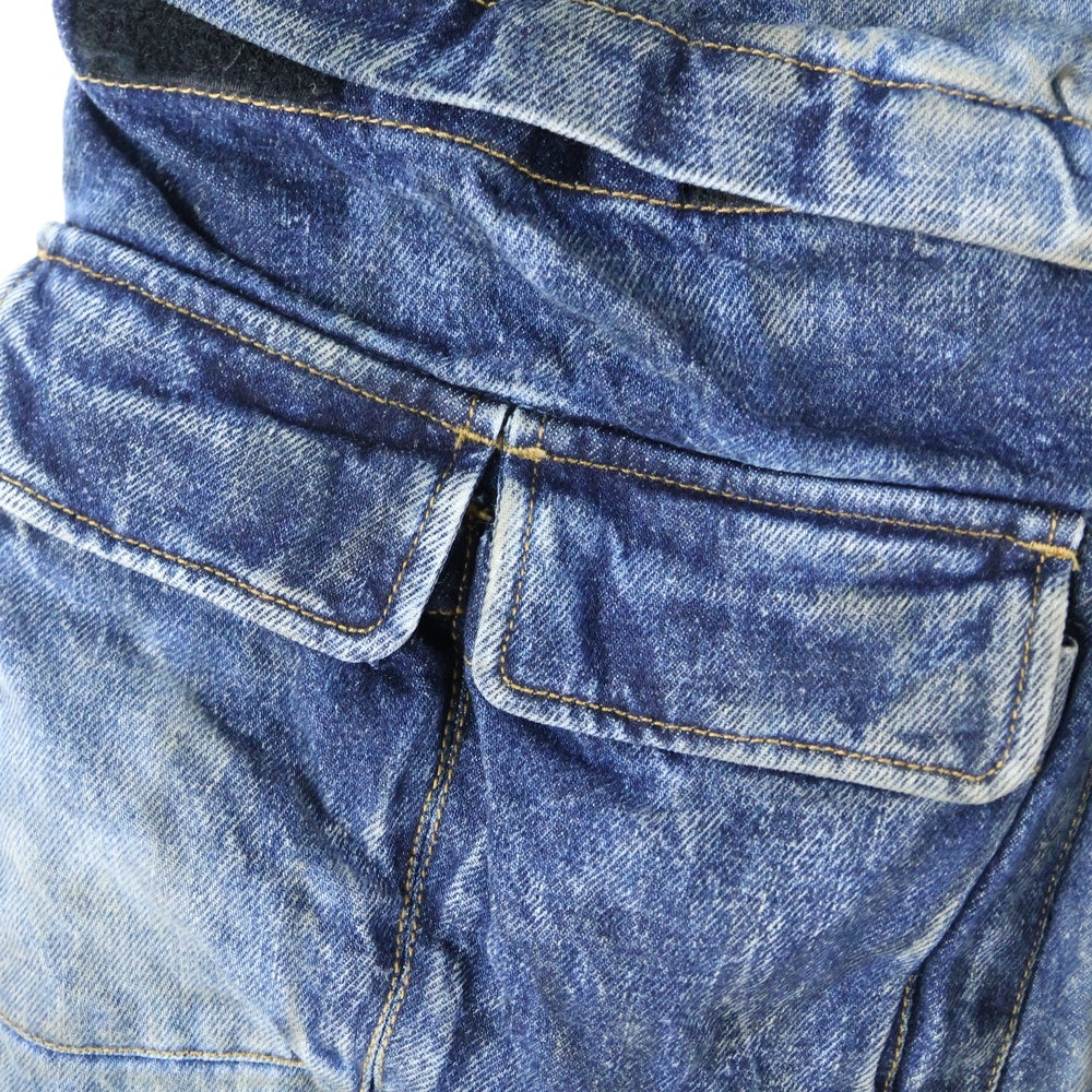 DIESEL(ディーゼル) D-GIAPPO-CARGO-DD ダメージ加工 ボタンフライ フレアカーゴパンツ インディゴ A17717 0DBCW レディース